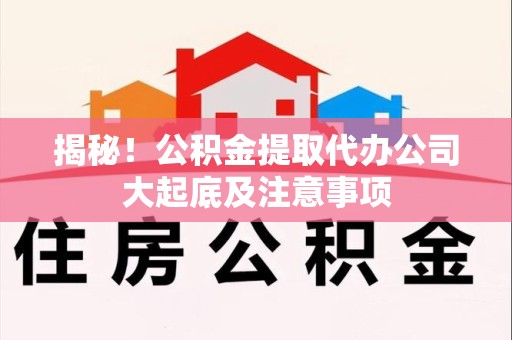 宜秀揭秘！公积金提取代办公司大起底及注意事项